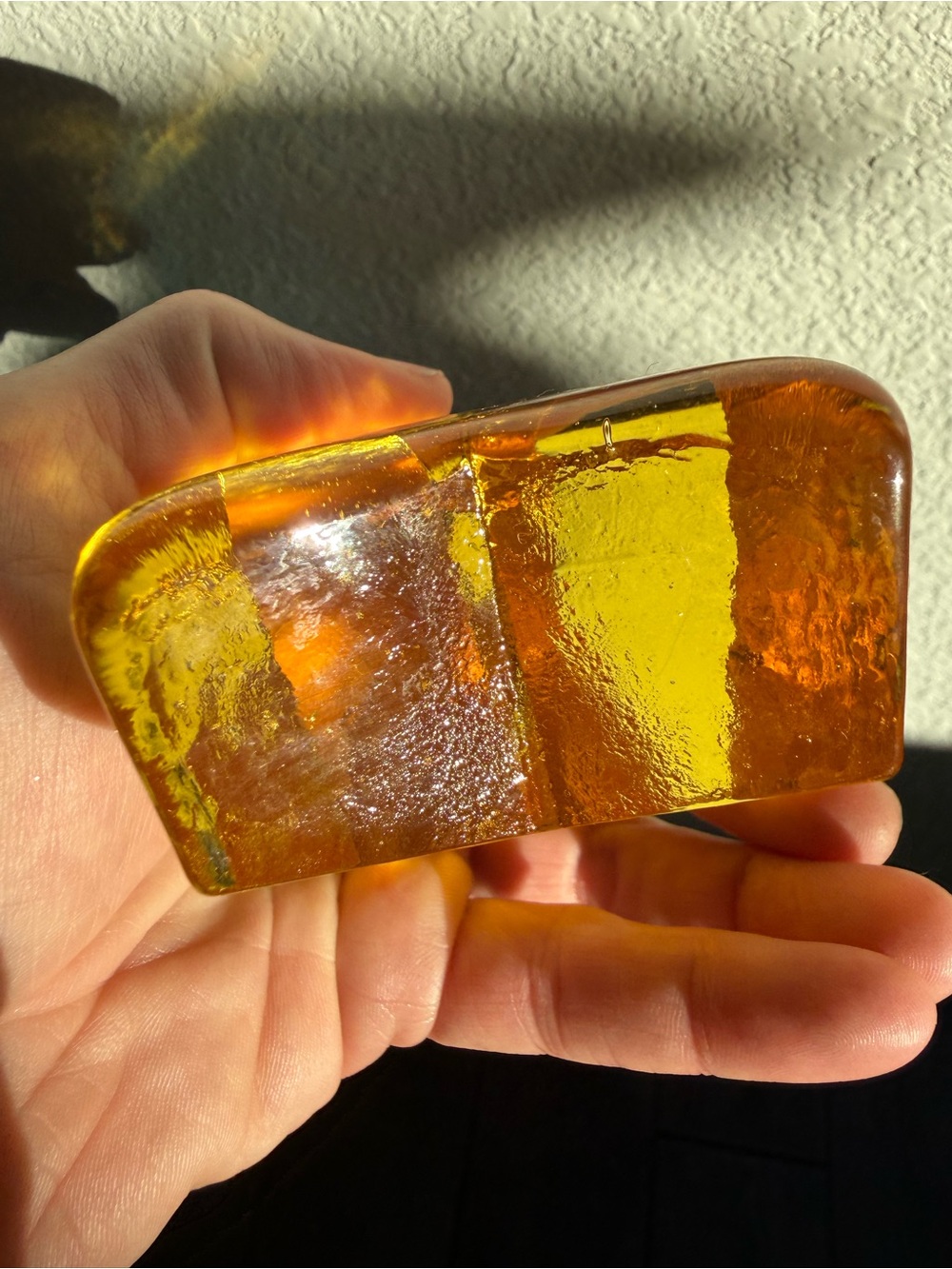 Handmade Amber Art Glass Star Sculpture — “Fire & Light” Signed - Picture 5 of 8
